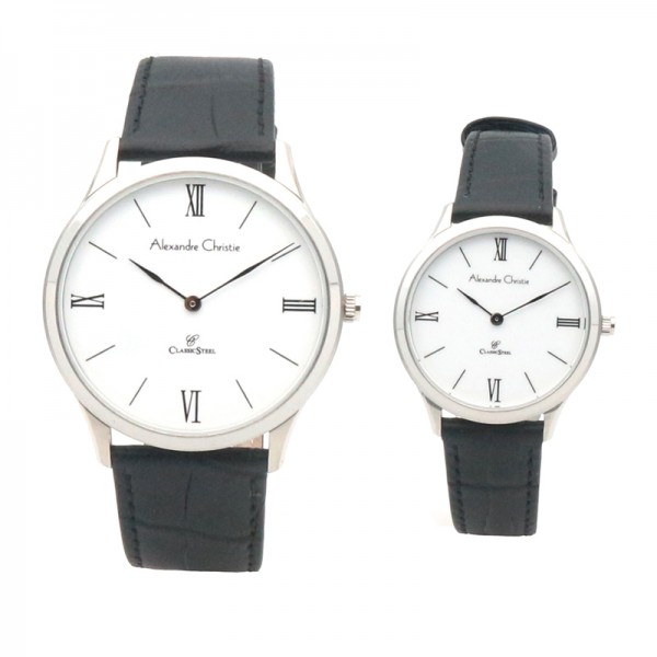 Alexandre Christie AC 8478 Silver White Couple